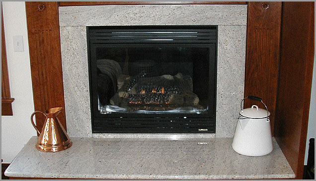 kashmir white granite fireplace